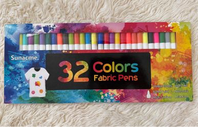 Sunacme 32-Color Fabric Marker Pens Set