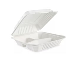 9x9 3 Compartment clamshell Container