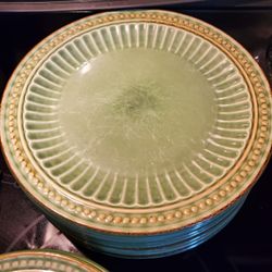 Gibson Designs Discontinued Green Regent Park 11 Inch Dinner Plate