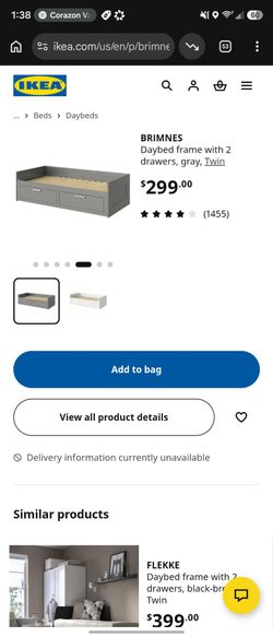 Ikea day bed color gray