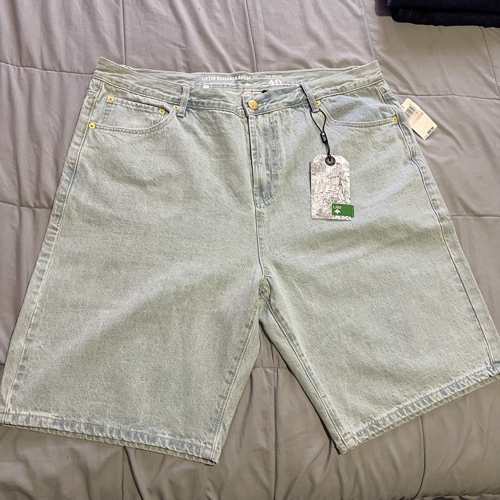 LGR Lifted Research Group True Straight Jean Shorts #0001947 Size 40