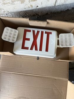 Global Industrial LED Exit Sign Combo with Emergency Lights – Model 500781 (New Open Box)