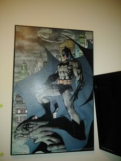 Two big wall hangings one is Batman, the other is Injustice. 25 each paid over 50 a piece of Hobby Lobby
