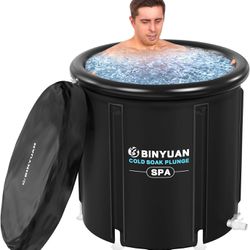 BINYUAN XL Ice Bath Tub for Athletes With Cover 99 Gal Cold Plunge Tub for Recovery, Multiple Layered Portable Ice Bath Plunge Pool Suitable for Garde