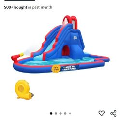 Inflatable Slide Bouncer, Inflatable Water Slide Park, Youngsters Inflatable Splash Pool Backyard Water Slide Park, Climbing Wall, Water Cannon, Two S