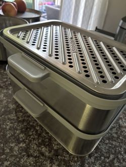 BUYDEEM A501 Double-Tier Steamer Trays for G563 / G553 / G52 — Stainless (Trays Only)