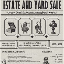 ESTATE AND YARD SALE TODAY AND SUNDAY!