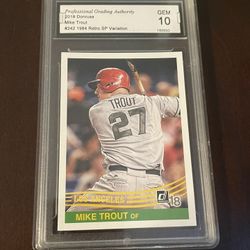 84 Donruss Throwback Angels Mike Trout Graded 10 Baseball Card