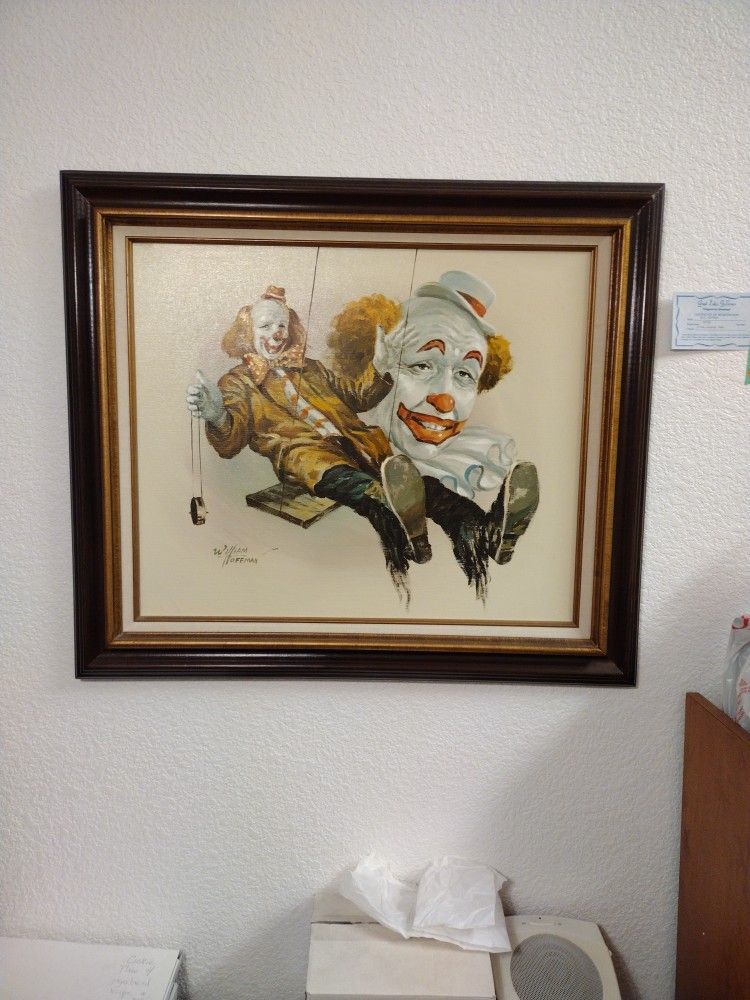 William Hoffman Original Oil Paintings Of Clowns