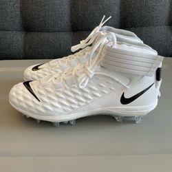 Nike Force Savage Pro 2 Mid White/Black Football Cleats Men's