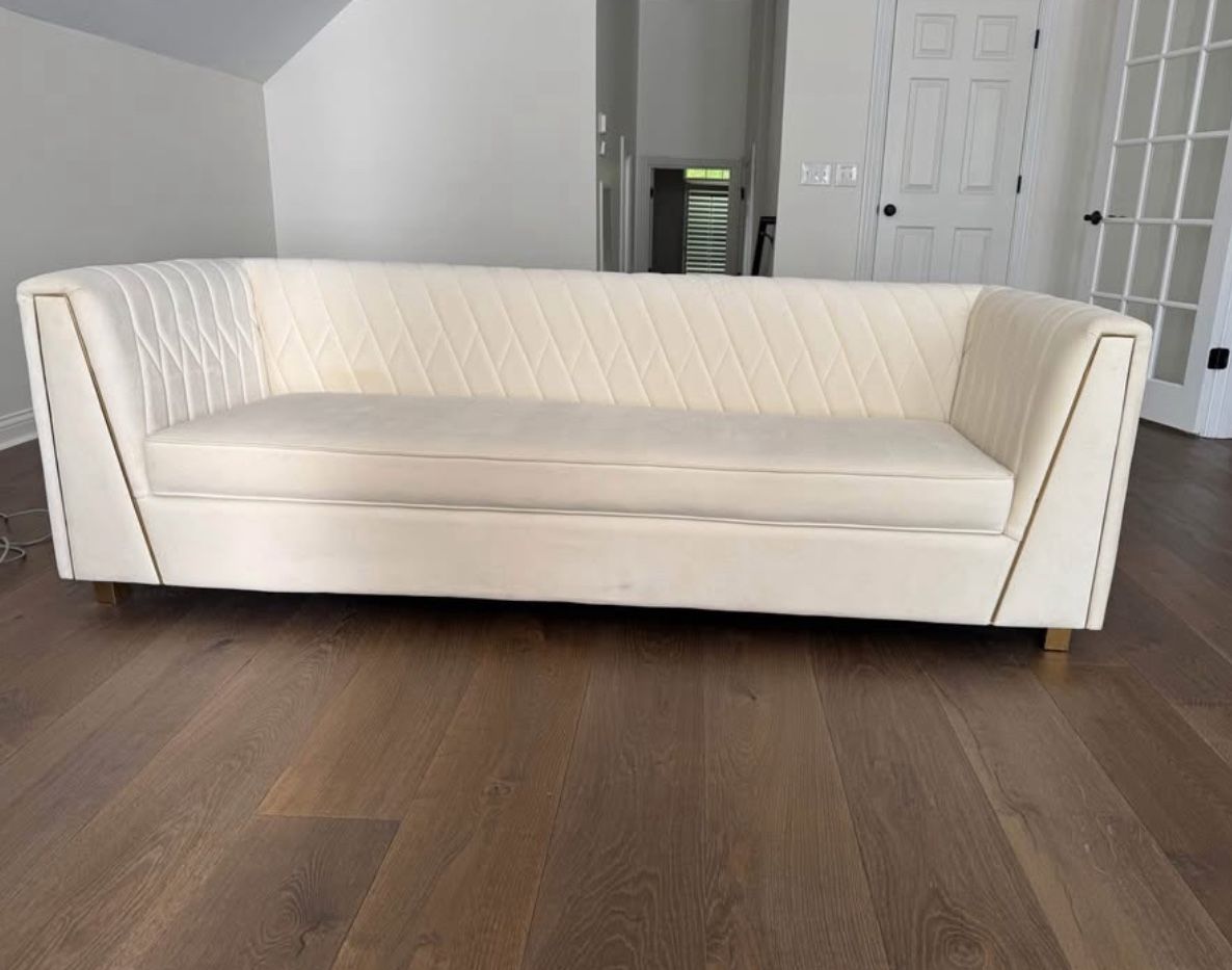 Wafa Cream Velvet Sofa by Inspire Me! Home Decor