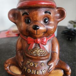 Vintage Bear Coin Bank