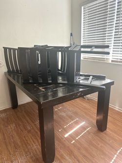 Black Heavy Duty Wooden Table With 3 Chairs $30