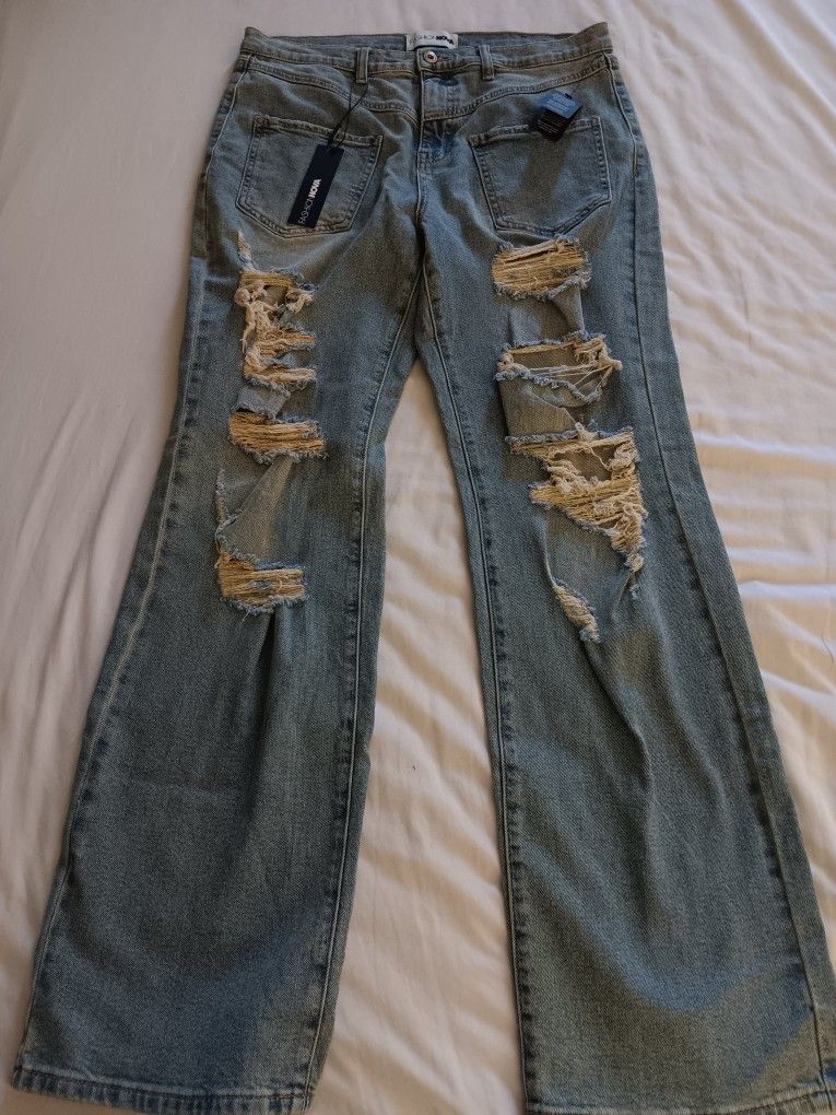 Women's Fashion Nova Stright Leg Vintage Blye Wash Jean's Size 11