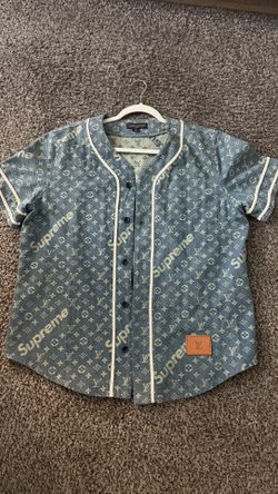Louis Vuitton Supreme Denim Baseball Shirt