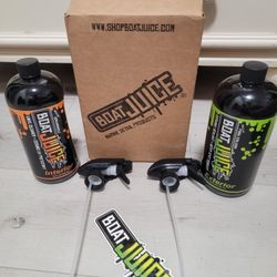 Lot of 2 BOATJUICE Ceramic Sealent  & Vinyl Cleaner 32 FL OZ Spray Bottles Interior Exterior