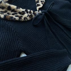 Cardigan Leopard Print Collar Size L