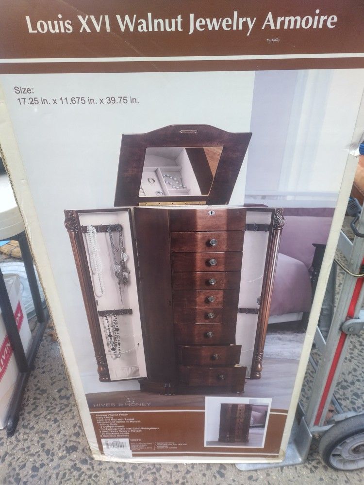 Louis XVl Walnut Jewelry armoire 