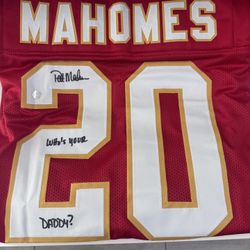 Pat Mahomes Sr. Autographed Kansas City Chiefs Jersey – #20 