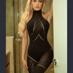 Sexy jumpsuit for women, clubwear, party wear, rave wear, tight-fitting, high neck, sleeveless