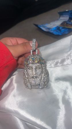 Jesus moissanite pendant