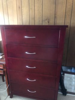 2 each 5 drawer wooden chest