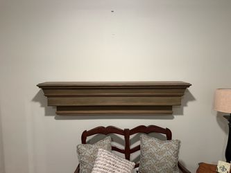 Large Wood Wall Shelf with Crown Molding