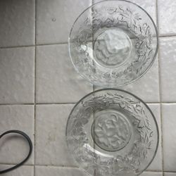 2506 Princess House Fantasia Clear / Frosted Vintage 5 pc Bowl Set - (4) 5.5" Bowls - Great Condition 