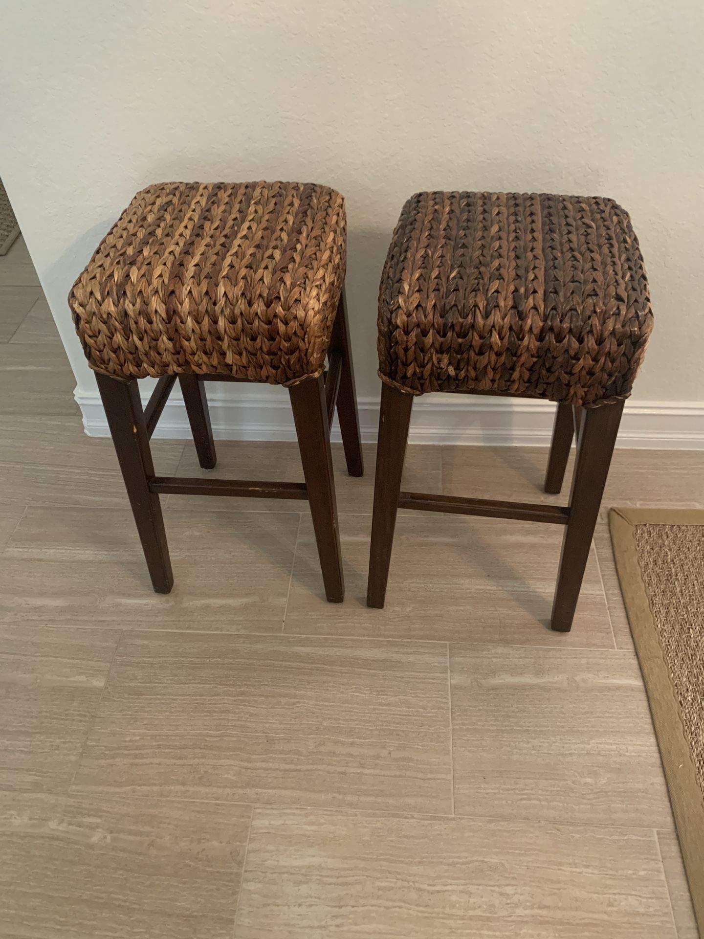 Pottery Barn Seagrass Barstools