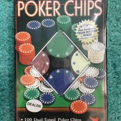 Poker Chips, 100 Pieces, New Sealed. 