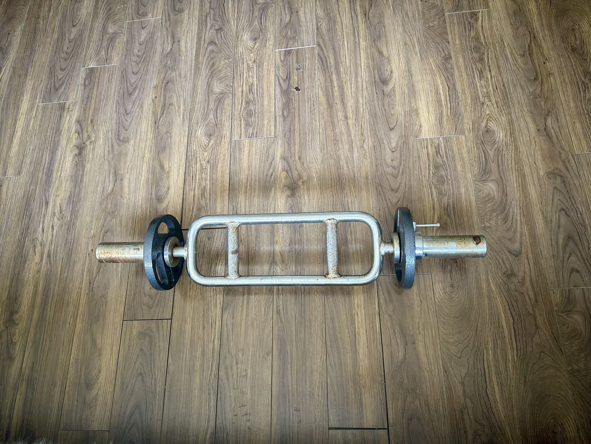 Tricep Bicep Curl Bar standard Weight With (2) Plates 5Lbs Each