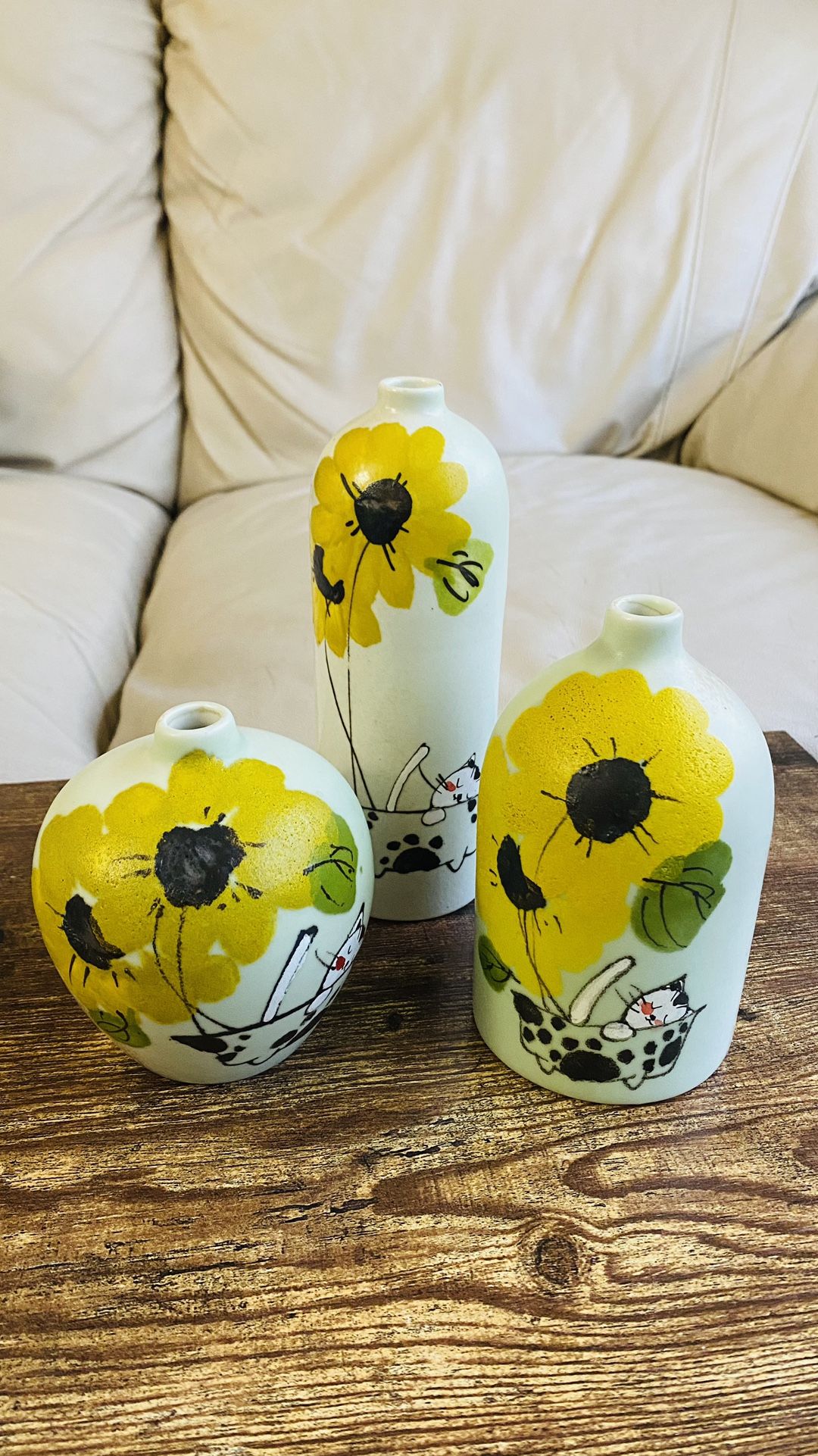 Sunflower/Cat Vase Set, Flower Vase, Perfect Home Decoration