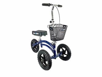 KneeRover Original Steerable All Terrain Knee Scooter – Heavy Duty Foldable Knee Walker & Mobility Aid for Adults with Adjustable Handlebar and Large 