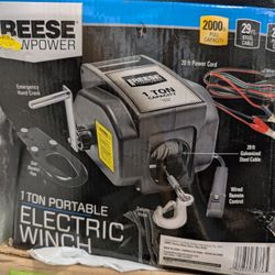 NEW Reese 1 Ton Portable Electric Winch