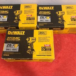 DEWALT ATOMIC 20V MAX Cordless Brushless 3/8 in. Impact Wrench (Tool Only) $135 Each.