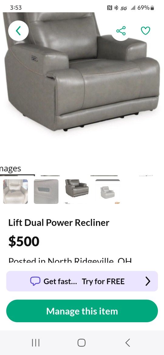 Lift Dual Power Recliner