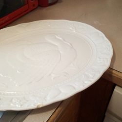Elegant White China Turkey PLatter Bowl 