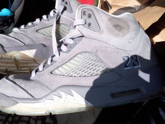 Air Jordan 5 Retro Grey Suede Sneakers size 9