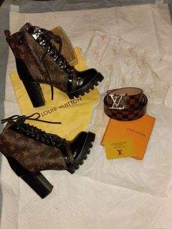 Louis Vuitton Monogram Lace-Up Platform Boots – Size 40