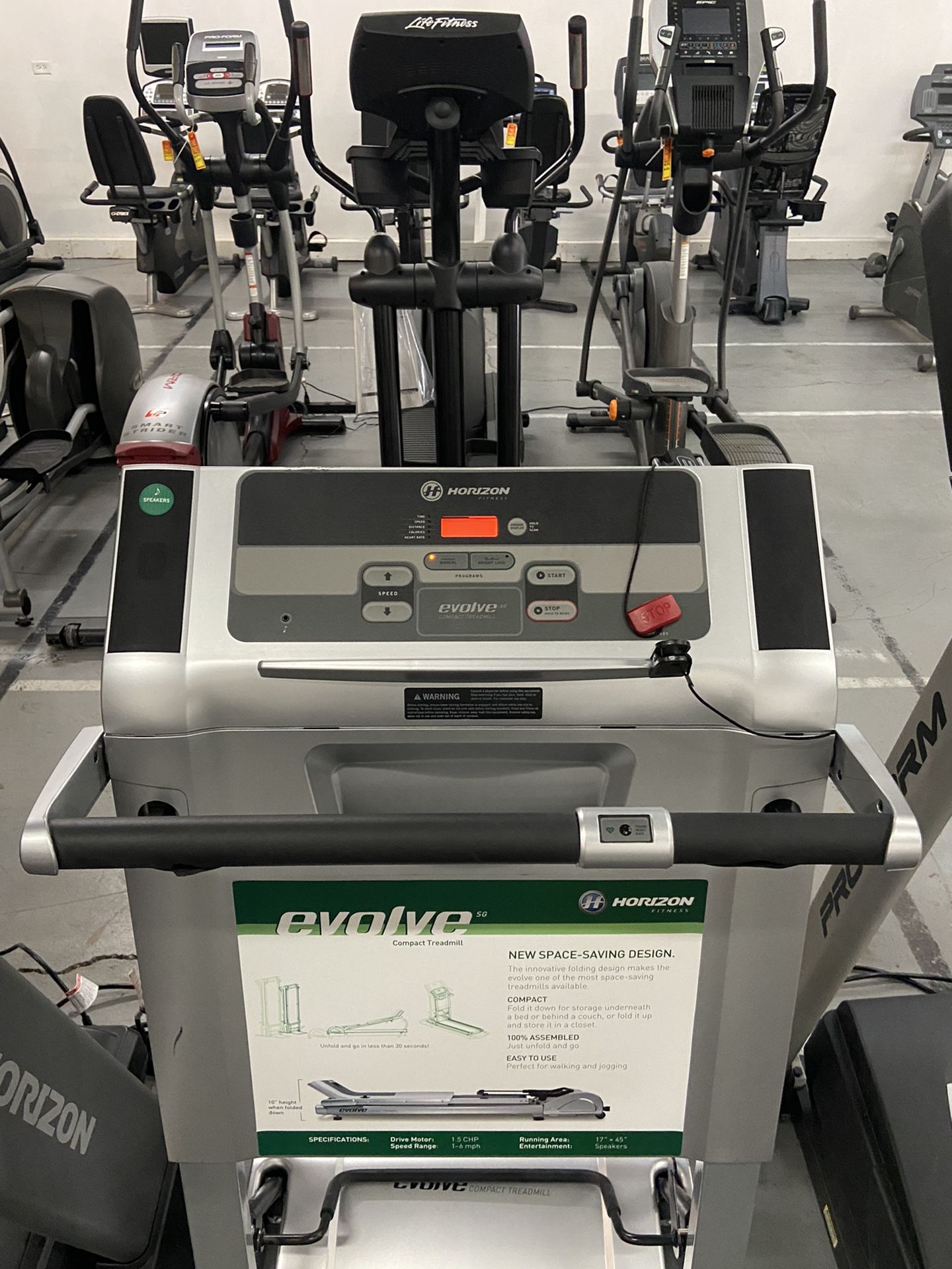 Horizon Fitness Evolve 611T Compact Folding Treadmill Folds Flat