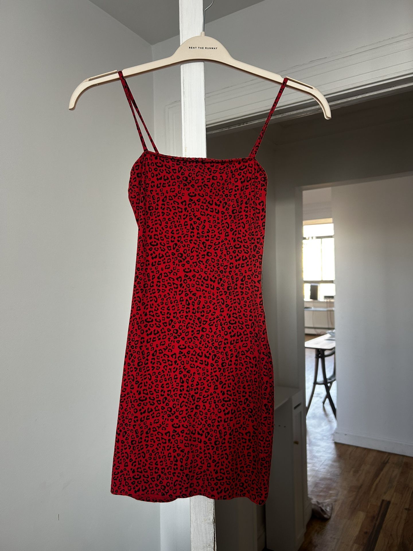 Divided Red Leopard Print Mini Dress Size 2