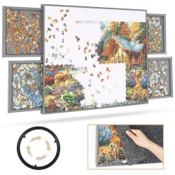 Ropoda 1500 Pieces Rotating Plastic Puzzle Board With Drawers And Cover
