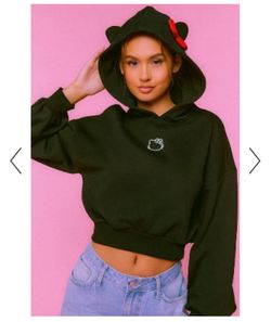 Hello Kitty x Forever 21 Cropped Hoodie Collab