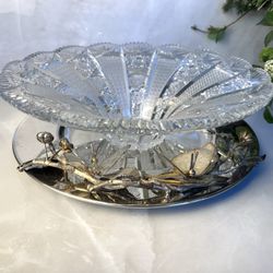 Large Stunning Franco Lapini Italian Serving Silver Plate Bowl Centerpiece Famous Designer