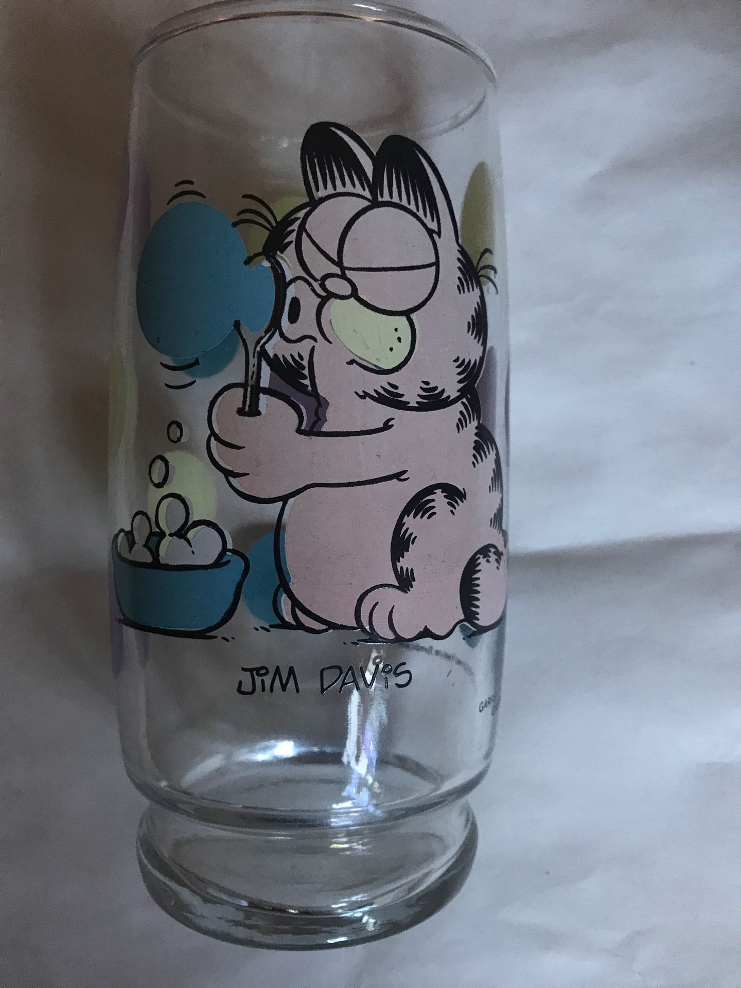 Vintage 1978 Garfield cartoon glass