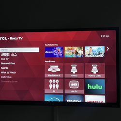 TCL 32-Inch Smart Roku TV + mount (lightly used)