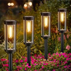 BITPOTT Solar Pathway Lights Bright, 8 Pack Outdoor Garden... Images may be subject to