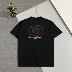 Gucci round neck short-sleeved T-shirt with front and back embroidery