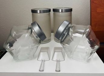 Glass Jars+Slanted Canisters & Scoops