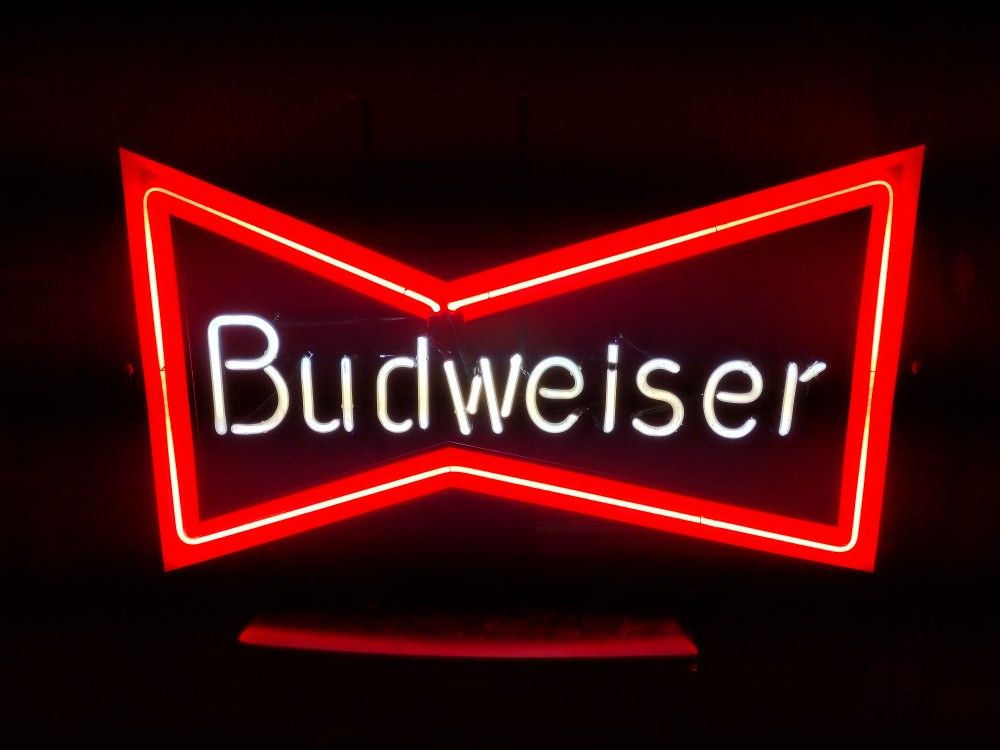 Budweiser Beer Bowtie Neon Sign